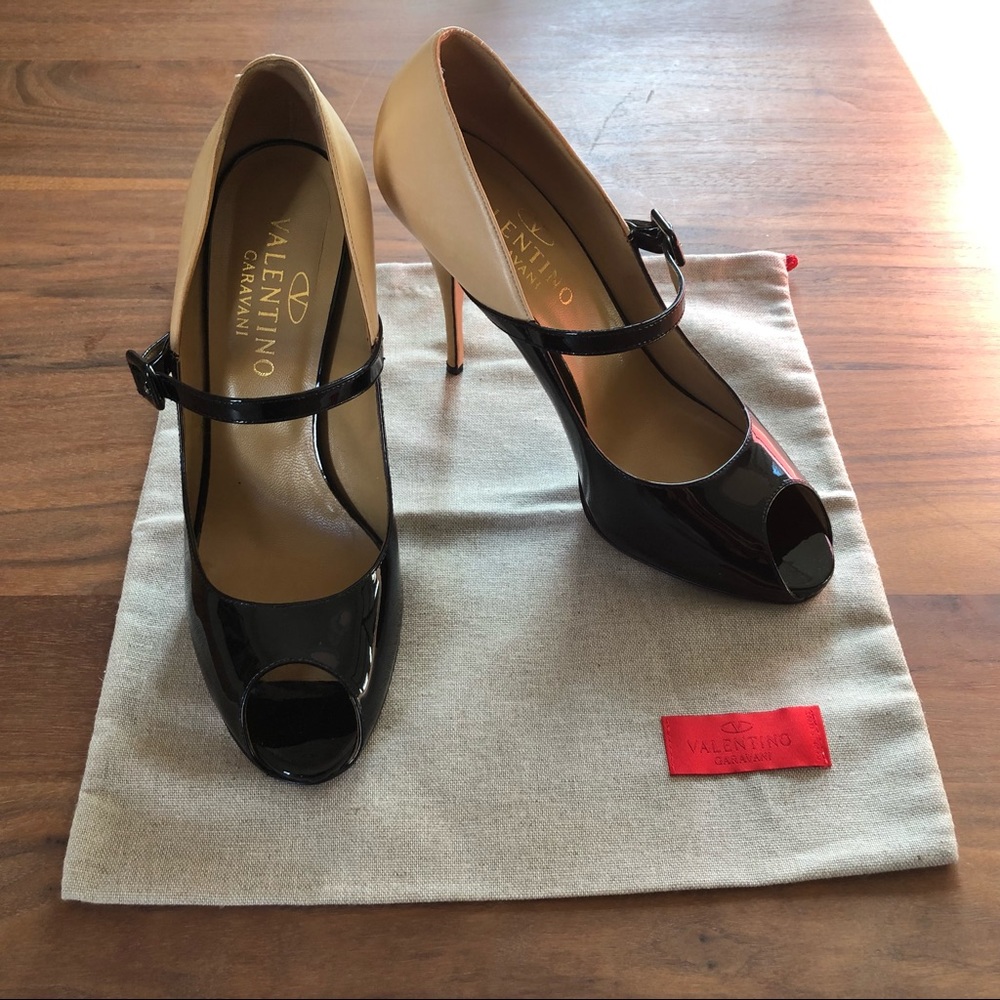 Valentino Mary Jane peep toe heels